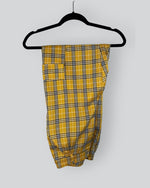 PANTALON CARGO DE CUADROS AMARILLO