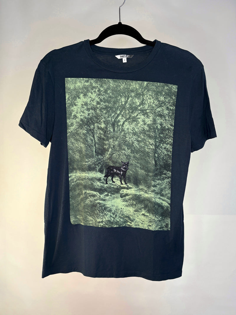 PLAYERA ESTAMPADO LOBO EN BOSQUE