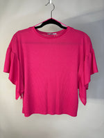 BLUSA OLANES AL COSTADO ROSA