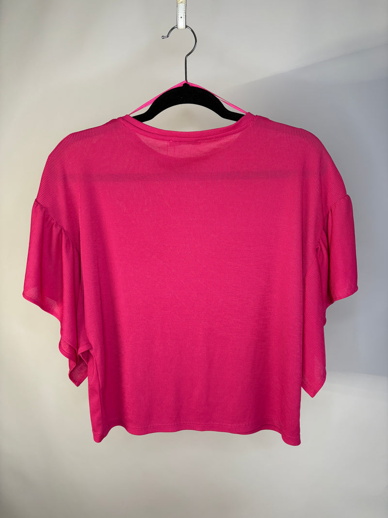 BLUSA OLANES AL COSTADO ROSA